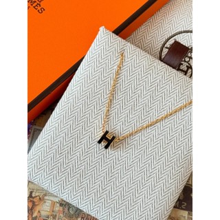（已售出）HERMES 黑金H POP MINI項鍊