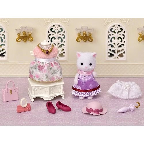 Sylvanian Families日本森林家族 TOWN時尚名媛波斯貓套組(貓 支架櫃 配件*6 服裝*3)家家酒玩具