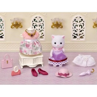 Sylvanian Families日本森林家族 TOWN時尚名媛波斯貓套組(貓 支架櫃 配件*6 服裝*3)家家酒玩具