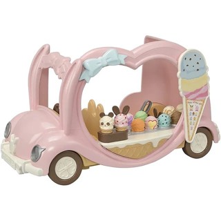 Sylvanian Families<日本森林家族>溫馨家庭交通工具配件 冰淇淋餐車組(餐車 冰淇淋*10 勺子)家家酒