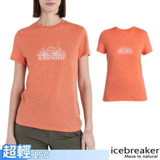 【Icebreaker】女 圓領短袖羊毛排汗衣-150 Tech Lite III 運動T恤 珊瑚橘粉 IB0A56YF