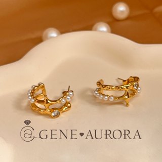 【GENE AURORA】316L醫療鋼 不規則C型耳環