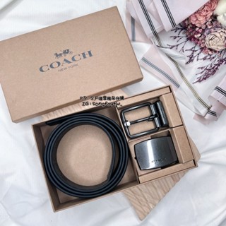 頌霏精品代購 Coach 男款皮帶禮盒組