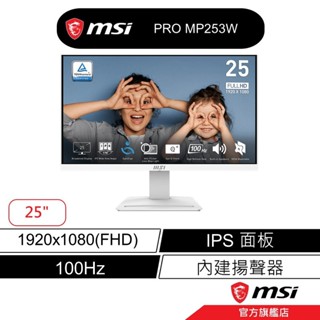 msi 微星 PRO MP253W 商用螢幕 25型/FHD/IPS/100hz