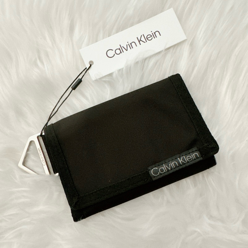Calvin Klein UTILITY SNAP WALLET 黑色尼龍 三折 短夾
