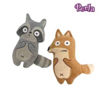 Perlapets 絨毛浣熊/狐狸 寵物玩具 大聲量玩具 狗玩具 啾啾玩具