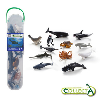 collectA 藍鯨 企鵝 章魚 等深海動物 迷你海洋生物組 2 (盒裝-12入)