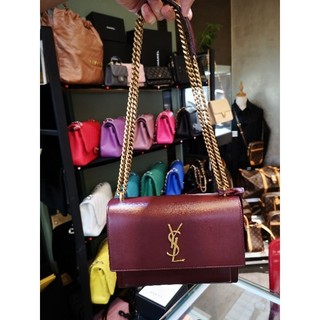 #新上架 YSL Saint Laurent 聖羅蘭 酒紅牛皮Sunset兩用包