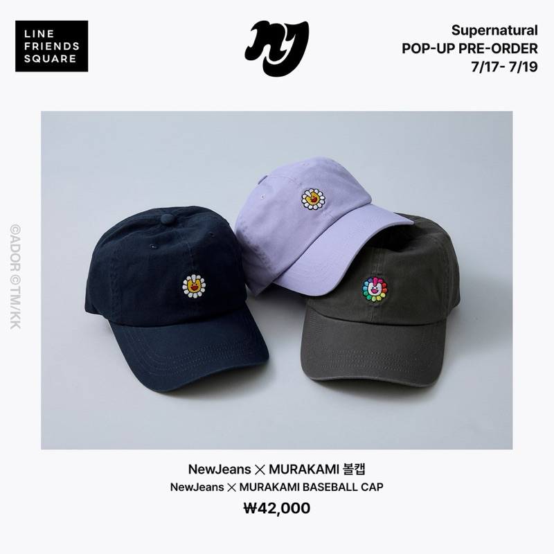 NewJeans MURAKAMI キャップBLACK 村上隆 新品】NEW JEANS×村上隆