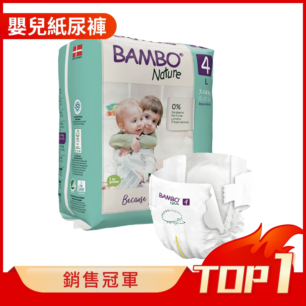 BAMBO 伴寶樂 嬰兒紙尿褲-自然風 4號 7-14kg (24片/6包/箱)【杏一】