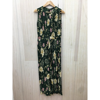 <<MOMA>>圓領無袖印花皺褶連身褲