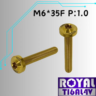 【瘋螺絲】ROYAL 鈦合金螺絲★ M6*35F P:1.0 飛碟頭螺絲★ 64鈦/正鈦/鈦合金螺絲★出貨附發票★土豪金