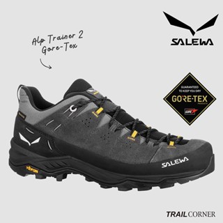 【SALEWA 義大利】ALP TRAINER 2 GORE-TEX 低筒防水登山健行鞋 男 黑瑪瑙/黑｜多功能運動鞋