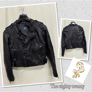 🎀二手衣倉🎀THE EIGHTY TWENTY 80/20 經典黑真皮 機車皮衣外套AJ0023 女M號