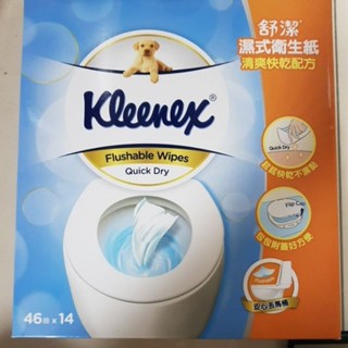 Kleenex 舒潔 濕式衛生紙 可掀蓋設計 可丟馬桶 1包（46抽）