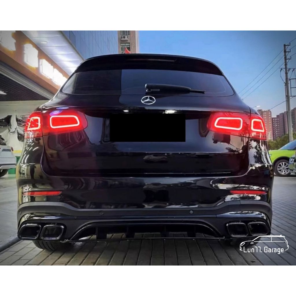 Lun77. 現貨 - BENZ GLC63s款 亮黑 後下巴 四出尾飾管 改裝 後保套件 W253 GLC250 副廠