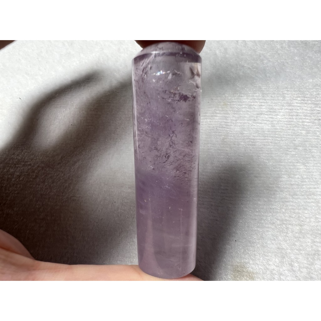 巴西 天然水晶 紫水晶 紫水晶印章 彩虹 水晶 6分印章 No.22
