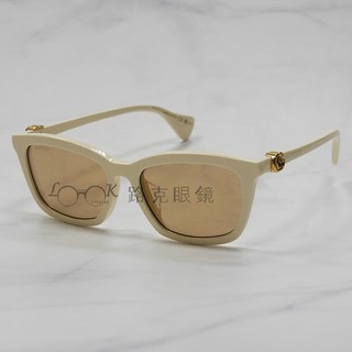 【LOOK路克眼鏡】Gucci 太陽眼鏡 白色 方框 雙G GG1596SK 002