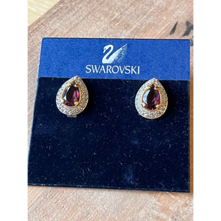 歐洲🔮 施華洛世奇 Swarovski 貴族 宮廷 紫水晶 莫內紫色 碎鑽 高貴 夾式耳環