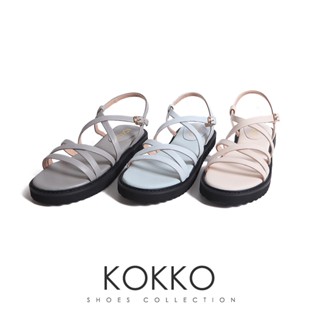KOKKO交叉細帶個性厚底涼鞋