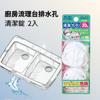 WELCO 廚房 流理臺 排水孔清潔錠 30g*2入 水槽 排水孔清潔 消臭 去汙 廚房清潔 kiwi