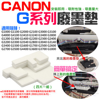 【呆灣現貨】CANON G系列 廢墨墊（四片一組）＃B01014 G1010 G2010 廢墨棉 可替換廢墨盒內集墨棉