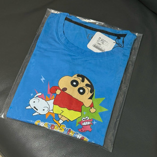 2024蠟筆小新路跑 全新 尺寸L 藍色 蠟筆小新衣服 蠟筆小新T shirt 運動短袖T