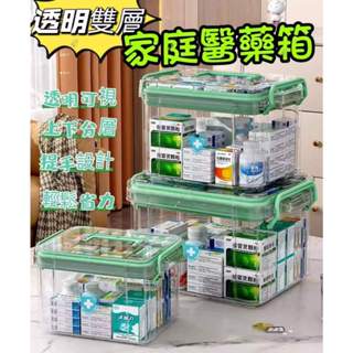 【品屋現貨】醫藥箱 藥品箱 藥品分類箱 多層藥箱 小號中號大號家庭裝家用醫藥箱 大容量藥物收納盒 透明大號醫療 急救藥盒
