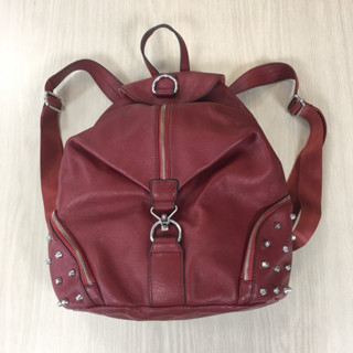 《二手良品》 RAFURA 全牛皮卯釘後揹包