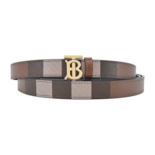 BURBERRY TB LOGO皮革雙面兩用皮帶(深樺木棕)｜100%原廠真品｜JS Maxx官方旗艦館