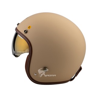【ZEUS】安全帽 ZS-388AH 素色 消光奶茶 電鍍金內鏡 內襯可拆 復古帽 388AH ｜耀瑪騎士