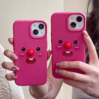 皮紋立體紅鼻子可愛小海狸表情iphone 15手機殼 適用iPhone14保護殼 愛瘋13防摔殼 蘋果i12手機保護套
