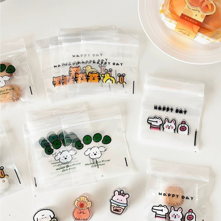 🔥 飾品夾縫袋 卡通自封袋 收腰扣收納袋 耳環夾鏈袋 飾品收納袋 包裝袋 禮物袋 卡通夾鏈袋 自封袋