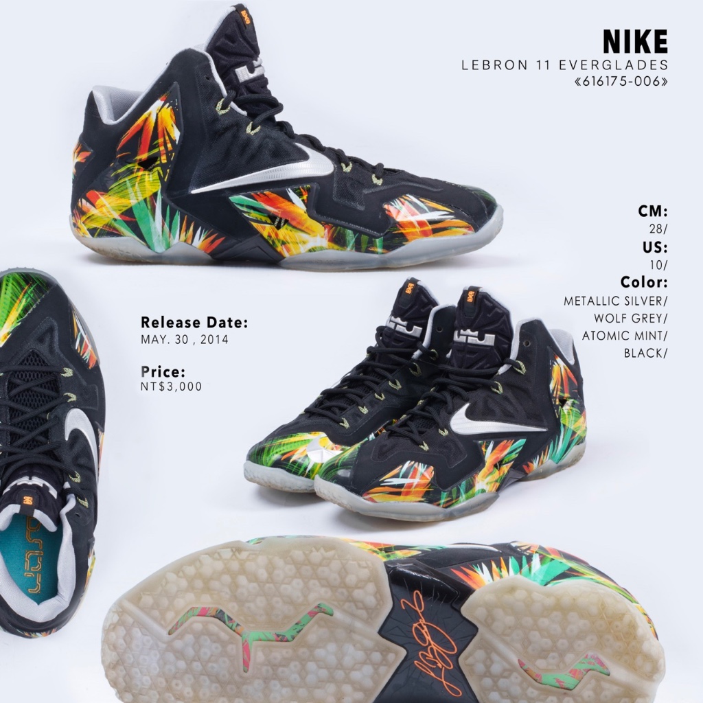 《售二手商品》NIKE LeBron 11 Everglades 《616175-006》