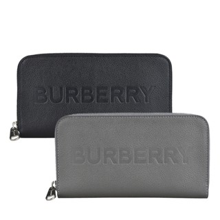 BURBERRY 字母LOGO設計荔枝壓紋牛皮12卡拉鍊長夾(兩色)