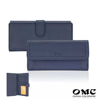 【OMC】納帕18卡1照雙面收納牛皮長夾4103(星辰藍)