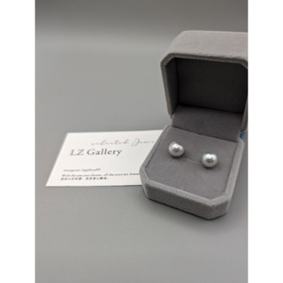「LZ Gallery」天然珍珠耳環5-6mm/6-7/7-8mm/8-9mm純銀單顆氣質經典款