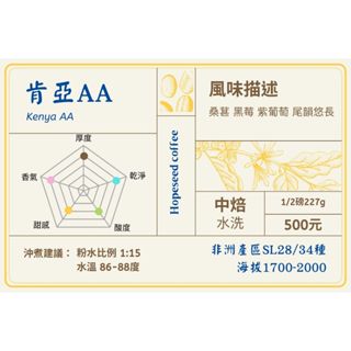 ＜希望種子咖啡＞肯亞 AA 水洗(耳掛包，中焙) 自家烘焙 精品咖啡