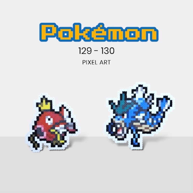 【拼豆成品】寶可夢 Pokémon_129-130 [鯉魚王、暴鯉龍、✨鯉魚王、✨暴鯉龍] (客訂)