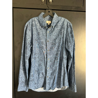 CLUB MONACO男襯衫 二手 深藍花色 S號
