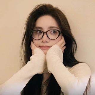 韓系貓眼黑框眼鏡 細框貓眼眼鏡 小臉修顏眼鏡 素顏眼鏡抗過敏 無鏡片復古眼鏡手工板材 黑匡藍光護目眼鏡 歐美時尚變色鏡框