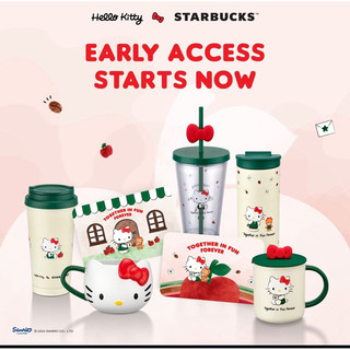 耶誕禮物Starbucks hello kitty聯名 綠圍裙Hello KITTY星巴克聯名 限量KITTY