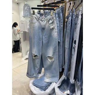 全新轉賣 正韓Labor 顯瘦家 #369 割破 漸層色 設計 休閒 牛仔褲 M號
