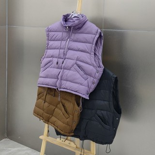 羽絨馬甲寬鬆保暖短版白鴨絨保暖坎肩背心外套