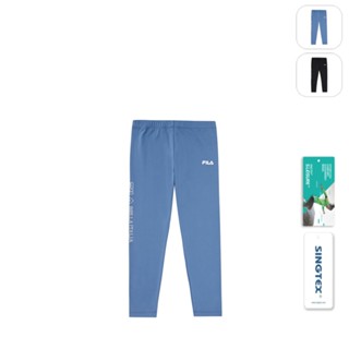 【FILA】KIDS 女童款 吸濕排汗 合身彈性長褲-灰藍 5PNX-8318-VT
