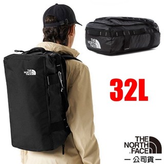 【The North Face】多功能背提兩用行李包32L 大容量雙肩後揹包 手提行李袋 自助旅行包 時尚黑 52RR