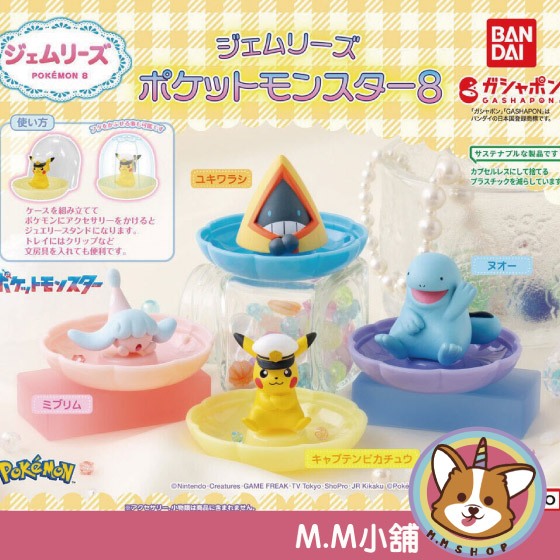 【M.M小舖】『現貨』 BANDAI 轉蛋 扭蛋 精靈寶可夢飾品收納盒P8 8 皮卡丘 沼王 收納盒 寶可夢 全4款
