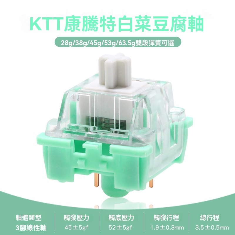 🔥隔日出貨🔥機械鍵盤軸體 熱插拔 軸心 十字軸 電競 KTT 白菜豆腐  綠色 客製化 小石子 軸體