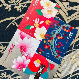 《秋季新品》日本MIDORI 紙系列｜明信片6枚｜伊予和紙｜燙金工藝｜和風質感｜季節花卉｜全新現貨｜日本製正版｜城南舊肆