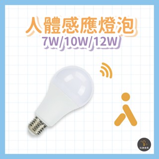 尚達燈具| 人體感應燈泡 雷達感應 E27 7瓦 10瓦 12瓦 球泡燈 LED 燈泡 白光 夜感應 全天候